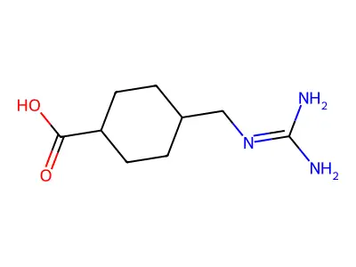 4-(((Aminoiminomethyl)amino)methyl)cyclohexanecarboxylic acid structure