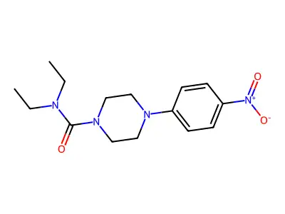 N,N-diethyl-4-(4-nitrophenyl)piperazine-1-carboxamide structure