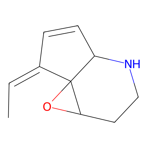7-Ethylidenecyclopent(b)oxireno(c)pyridine hexahydro deriv. structure