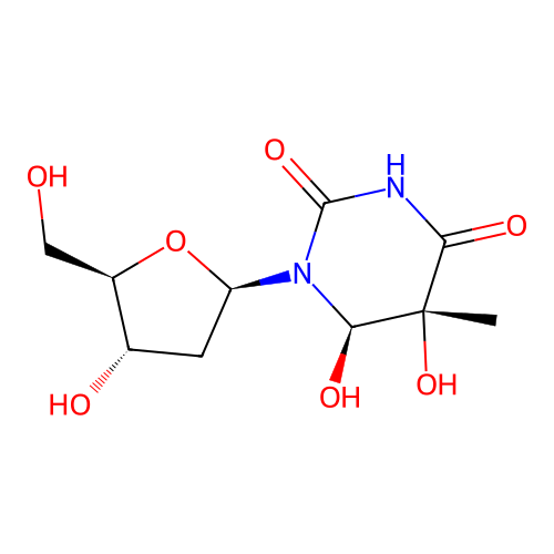 Thymidine, 5,6-dihydro-5,6-dihydroxy-, (trans)- structure
