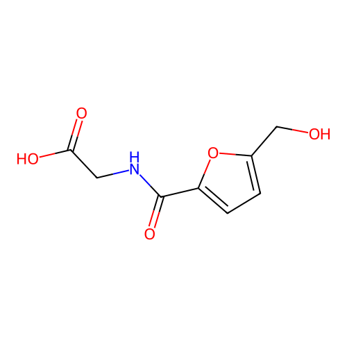 5-(Hydroxymethyl-2-furoyl)glycine structure