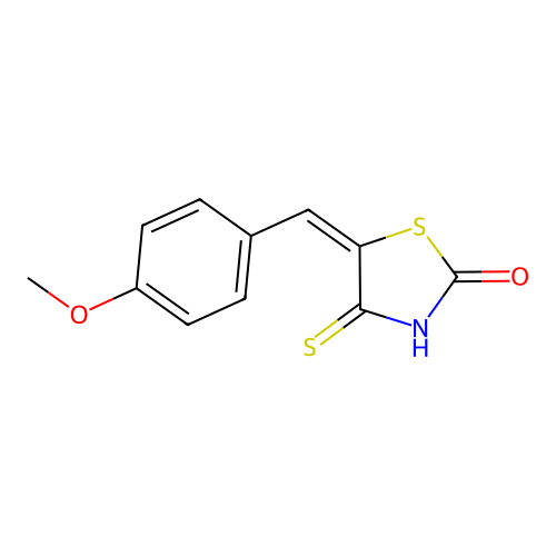 (5E)-5-[(4-methoxyphenyl)methylidene]-4-sulfanylidene-1,3-thiazolidin-2-one structure