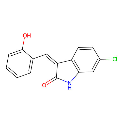 (Z)-6-chloro-3-(2-hydroxybenzylidene)indolin-2-one structure