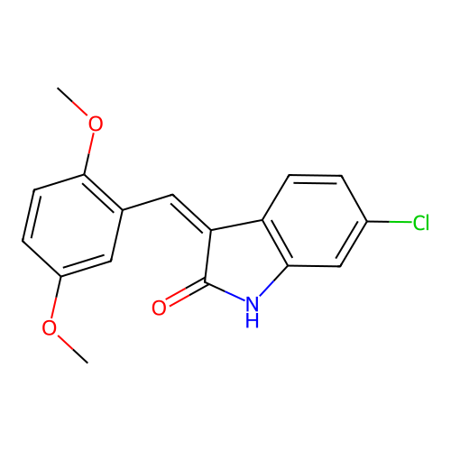 (Z)-6-chloro-3-(2,5-dimethoxybenzylidene)indolin-2-one structure