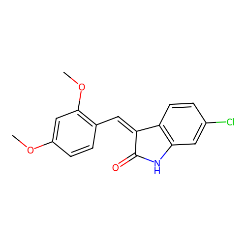 (Z)-6-chloro-3-(2,4-dimethoxybenzylidene)indolin-2-one structure