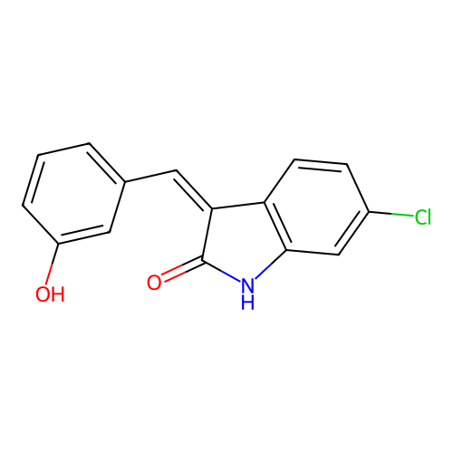 (Z)-6-chloro-3-(3-hydroxybenzylidene)indolin-2-one structure