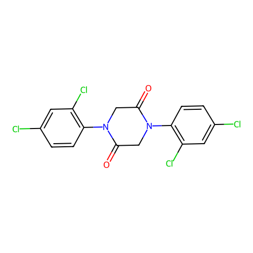 1,4-Bis(2,4-dichlorophenyl)piperazine-2,5-dione structure