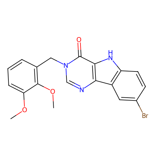 8-bromo-3-(2,3-dimethoxybenzyl)-3,5-dihydro-4H-pyrimido[5,4-b]indol-4-one structure