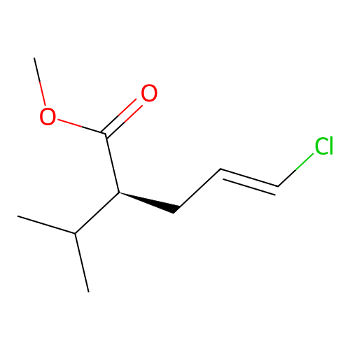 Methyl (2S,4E)-5-chloro-2-isopropylpent-4-enoate structure