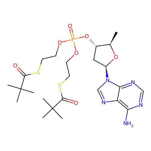2',5'-dd-3'-AMP-bis(t-Bu-SATE), >=98% (HPLC), liquid (thick) structure