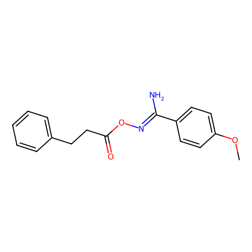 4-methoxy-N'-[(3-phenylpropanoyl)oxy]benzenecarboximidamide structure
