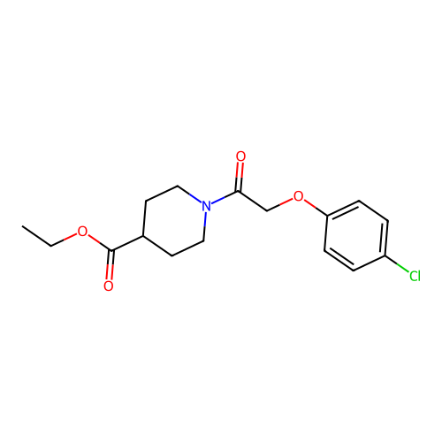 Ethyl 1-[2-(4-chlorophenoxy)acetyl]piperidine-4-carboxylate structure