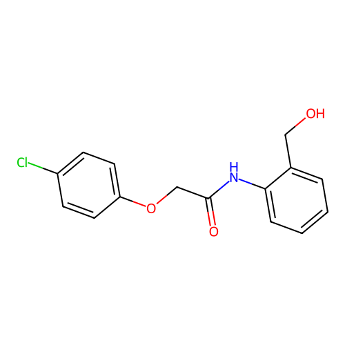 2-(4-chlorophenoxy)-N-[2-(hydroxymethyl)phenyl]acetamide structure