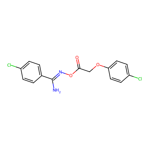 [[Amino-(4-chlorophenyl)methylidene]amino] 2-(4-chlorophenoxy)acetate structure