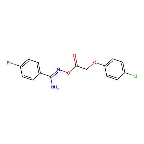 [[Amino-(4-bromophenyl)methylidene]amino] 2-(4-chlorophenoxy)acetate structure
