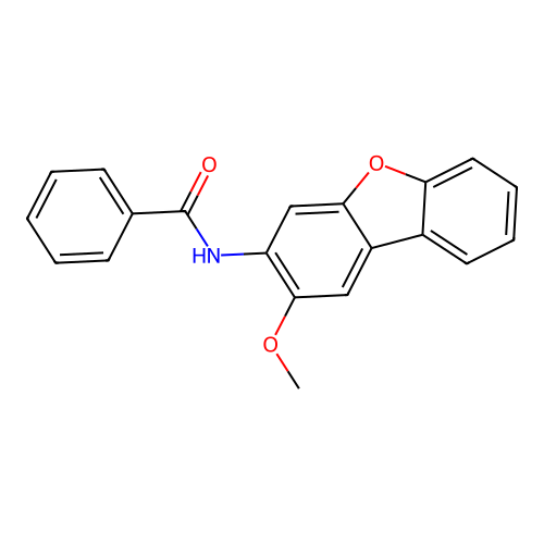 N-(2-methoxydibenzo[b,d]furan-3-yl)benzamide structure
