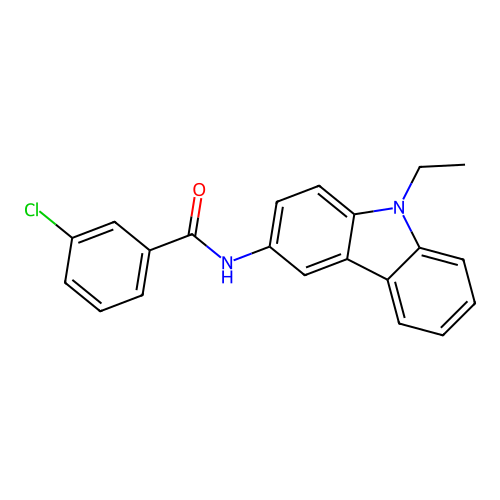3-chloro-N-(9-ethyl-9H-carbazol-3-yl)benzamide structure