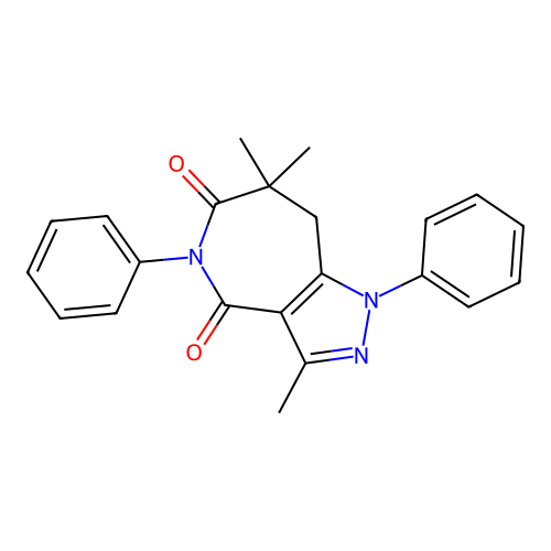 3,7,7-trimethyl-1,5-diphenyl-8H-pyrazolo[4,3-c]azepine-4,6-dione structure