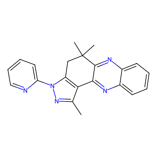 1,5,5-trimethyl-3-(pyridin-2-yl)-4,5-dihydro-3H-pyrazolo[4,3-a]phenazine structure