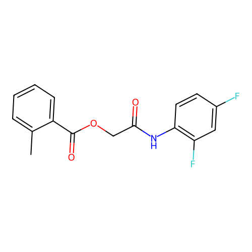 2-[(2,4-Difluorophenyl)amino]-2-oxoethyl 2-methylbenzoate structure