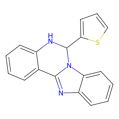 6-Thiophen-2-yl-6,12-dihydrobenzimidazolo[1,2-c]quinazoline structure