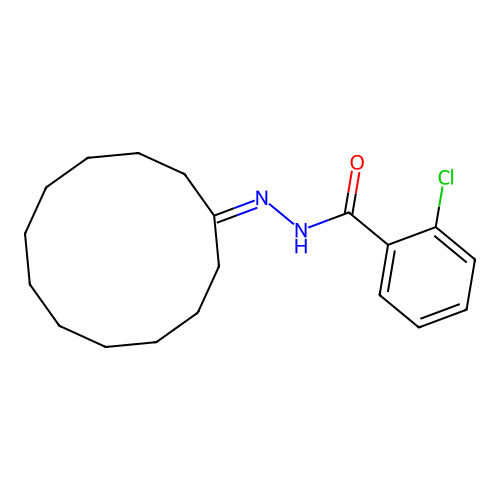 2-chloro-N-(cyclododecylideneamino)benzamide structure