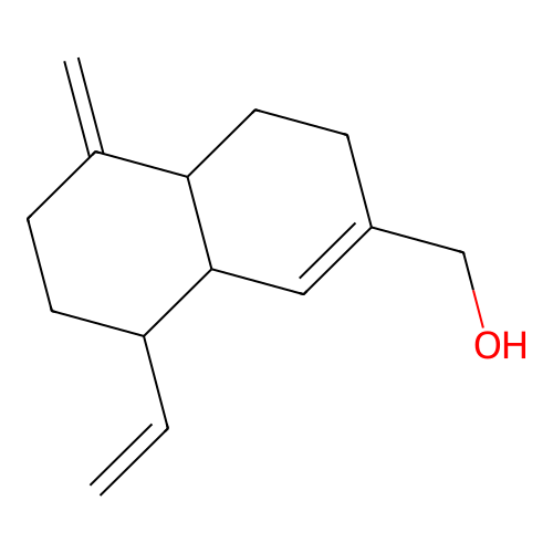 2-Naphthalenemethanol, 3,4,4a,5,6,7,8,8a-octahydro-5-methylene-8-vinyl- structure