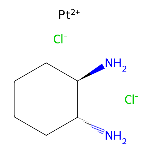Dichloro[(1R,2R)-1,2-cyclohexanediamine]platinum structure