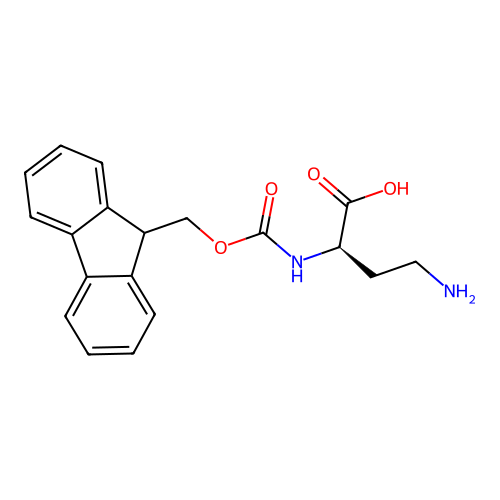 (R)-2-((((9H-Fluoren-9-yl)methoxy)carbonyl)amino)-4-aminobutanoic acid structure