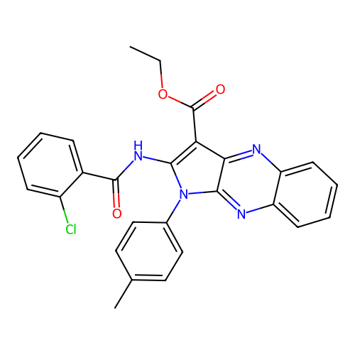 ethyl 2-(2-chlorobenzamido)-1-(p-tolyl)-1H-pyrrolo[2,3-b]quinoxaline-3-carboxylate structure