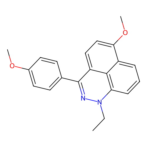 1-ethyl-6-methoxy-3-(4-methoxyphenyl)-1H-benzo[de]cinnoline structure
