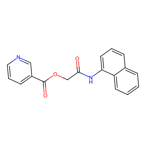 Nicotinic acid naphthalen-1-ylcarbamoylmethyl ester structure