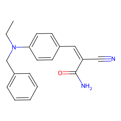 3-[4-[Benzyl(ethyl)amino]phenyl]-2-cyanoprop-2-enamide structure
