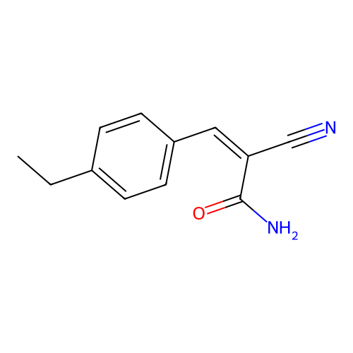 2-Cyano-3-(4-ethylphenyl)prop-2-enamide structure