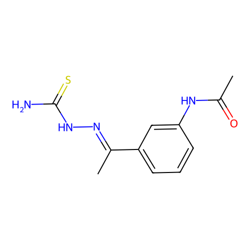 N-(3-{1-[(carbamothioylamino)imino]ethyl}phenyl)acetamide structure