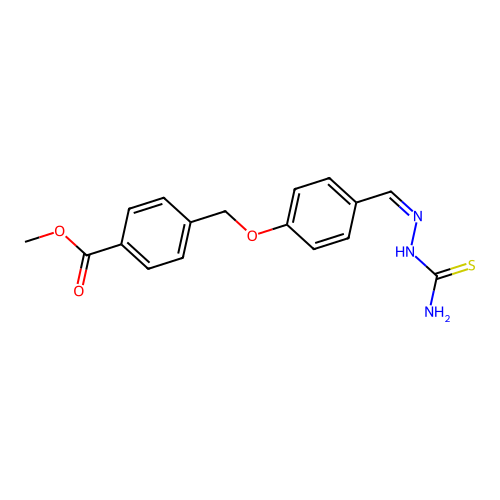 (Z)-methyl 4-((4-((2-carbamothioylhydrazono)methyl)phenoxy)methyl)benzoate structure