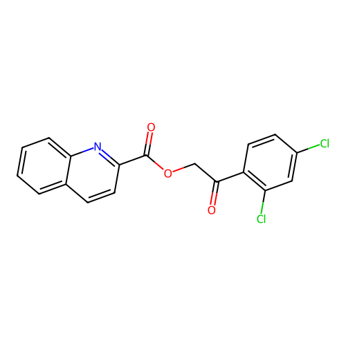 2-(2,4-Dichlorophenyl)-2-oxoethyl quinoline-2-carboxylate structure