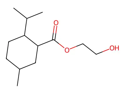 2-Hydroxyethyl 2-(isopropyl)-5-methylcyclohexanecarboxylate structure