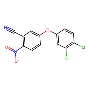 Benzonitrile, 5-(3,4-dichlorophenoxy)-2-nitro- structure