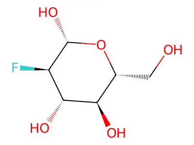 2-deoxy-2-fluoro-beta-D-glucopyranose structure