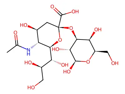 3-O-(N-Acetyl-alpha-neuraminosyl)-beta-D-galactopyranose structure