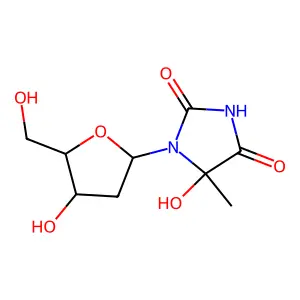 (5R)-5-Hydroxy-1-((2R,4S,5R)-4-hydroxy-5-(hydroxymethyl)oxolan-2-yl)-5-methyl-imidazolidine-2,4-dione structure