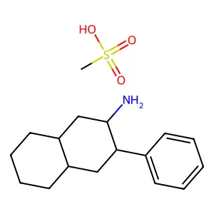 Methanesulfonic acid;3-phenyl-1,2,3,4,4a,5,6,7,8,8a-decahydronaphthalen-2-amine structure