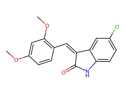 5-Chloro-3-(2,4-dimethoxybenzylidene)indolin-2-one structure