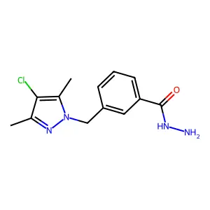 3-[(4-chloro-3,5-dimethyl-1H-pyrazol-1-yl)methyl]benzohydrazide structure