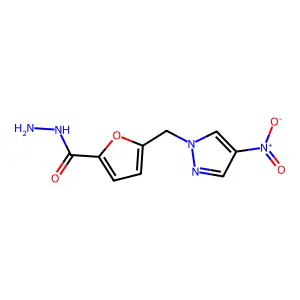 5-[(4-nitro-1H-pyrazol-1-yl)methyl]-2-furohydrazide structure
