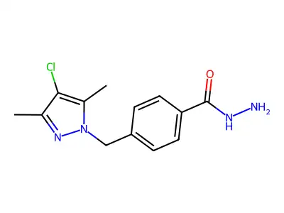 4-[(4-chloro-3,5-dimethyl-1H-pyrazol-1-yl)methyl]benzohydrazide structure