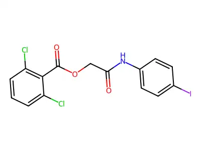 2-[(4-Iodophenyl)amino]-2-oxoethyl 2,6-dichlorobenzoate structure