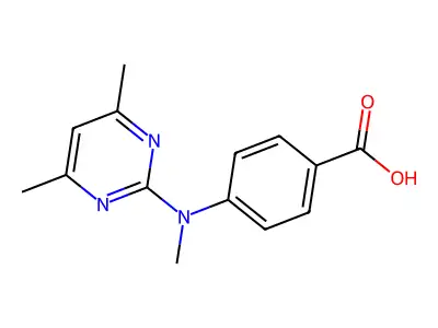 4-((4,6-Dimethylpyrimidin-2-yl)(methyl)amino)benzoic acid structure