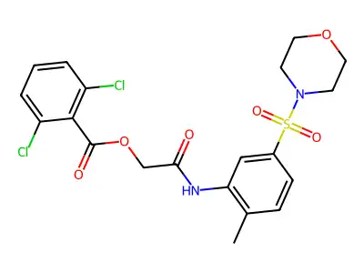 2-[[2-Methyl-5-(4-morpholinylsulfonyl)phenyl]amino]-2-oxoethyl 2,6-dichlorobenzoate structure